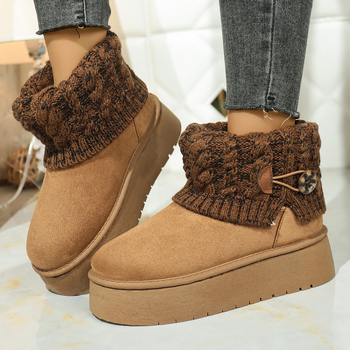 Naiste talvekingad veluurist ülaosaga, kummist talla, keskmine varvas 15 cm, ümmargune varvas, 5 cm konts