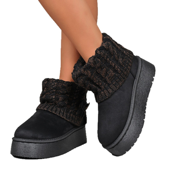 Naiste talvekingad veluurist ülaosaga, kummist talla, keskmine varvas 15 cm, ümmargune varvas, 5 cm konts