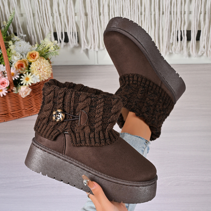 Naiste talvekingad veluurist ülaosaga, kummist talla, keskmine varvas 15 cm, ümmargune varvas, 5 cm konts