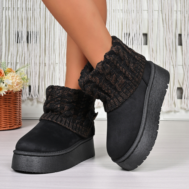 Naiste talvekingad veluurist ülaosaga, kummist talla, keskmine varvas 15 cm, ümmargune varvas, 5 cm konts