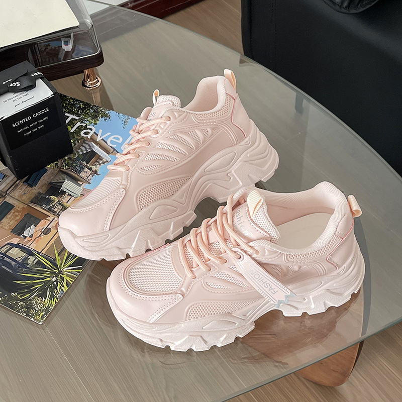 Naiste Dad Shoes kingad võrgust ülaosaga, 3–5 cm konts, sidemed, kummist tald