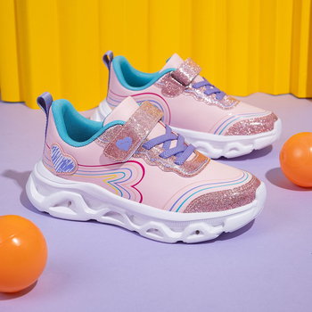 Tüdrukutele dad sneakers stiilis spordijalatsid – kunstnahk peal, veekindel, libisemiskindel, löögisummutamine, Velcro kinnitamine