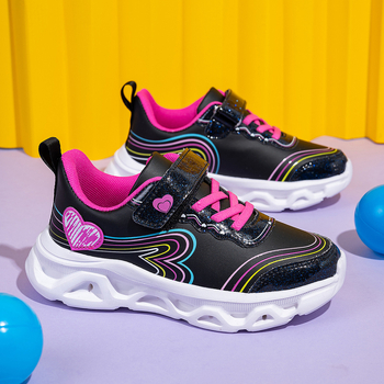 Tüdrukutele dad sneakers stiilis spordijalatsid – kunstnahk peal, veekindel, libisemiskindel, löögisummutamine, Velcro kinnitamine