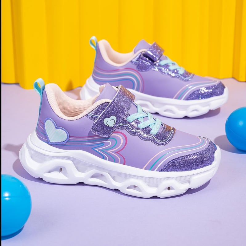 Tüdrukutele dad sneakers stiilis spordijalatsid – kunstnahk peal, veekindel, libisemiskindel, löögisummutamine, Velcro kinnitamine