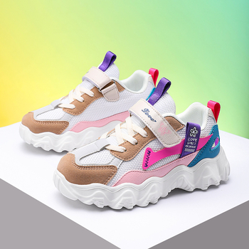 Tüdrukute tossud Kevad 2025: võrkkatte ülemine, Velcro kinnitamine, värviplokk, komposiitpõhi