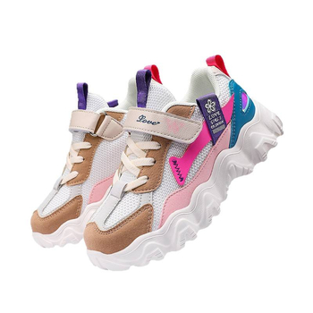 Tüdrukute tossud Kevad 2025: võrkkatte ülemine, Velcro kinnitamine, värviplokk, komposiitpõhi