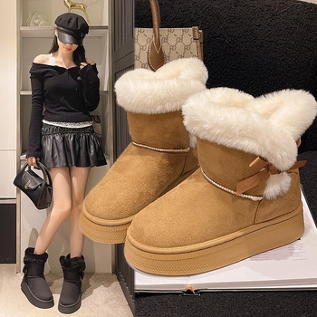 Naiste lipsuga saapad – madal varvas, SLIP-ON, ülemine: sünteetiline nahk, kummist tald, talv