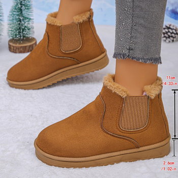 Naiste kõrged lumejalanõud talveks — talv, sametist ülaosa, kummist tald, karusnahasarnane vooder, ümmargune varvas