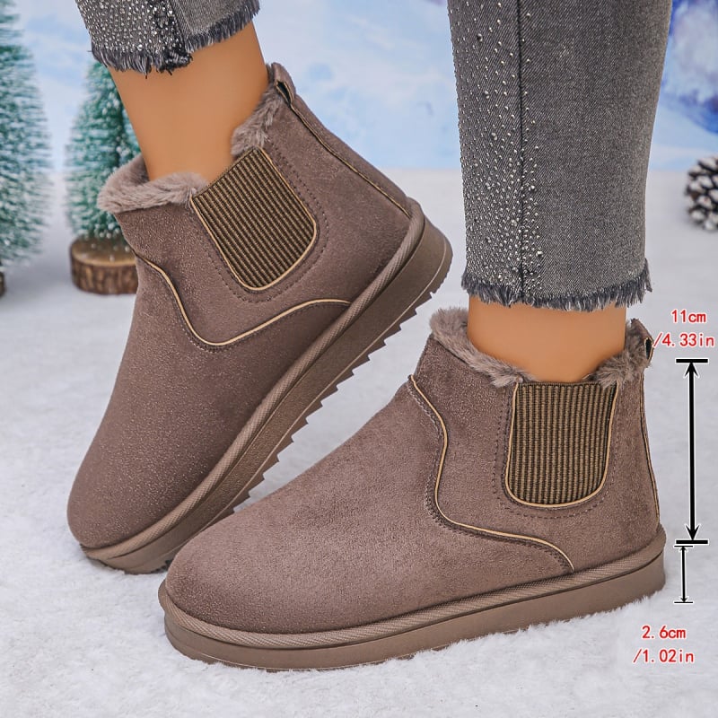 Naiste kõrged lumejalanõud talveks — talv, sametist ülaosa, kummist tald, karusnahasarnane vooder, ümmargune varvas