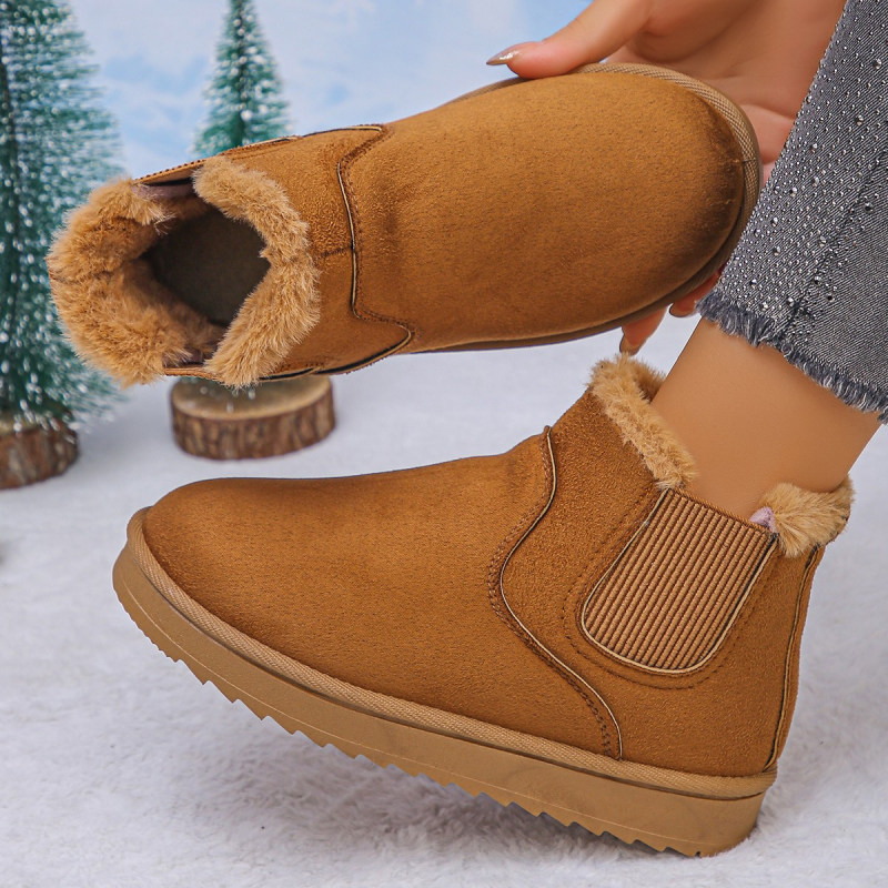 Naiste kõrged lumejalanõud talveks — talv, sametist ülaosa, kummist tald, karusnahasarnane vooder, ümmargune varvas