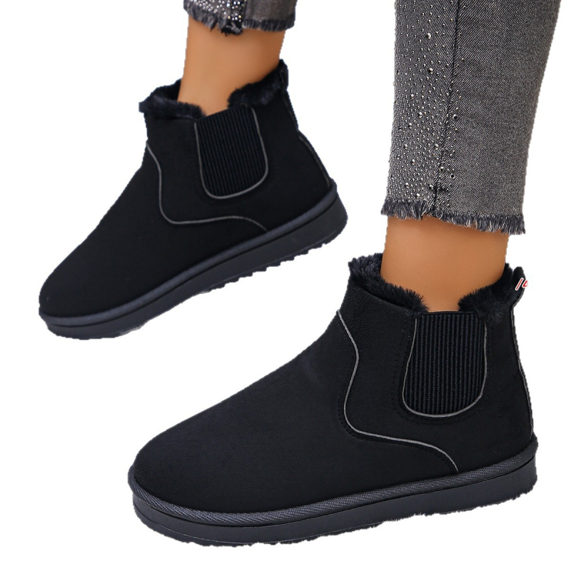 Naiste kõrged lumejalanõud talveks — talv, sametist ülaosa, kummist tald, karusnahasarnane vooder, ümmargune varvas