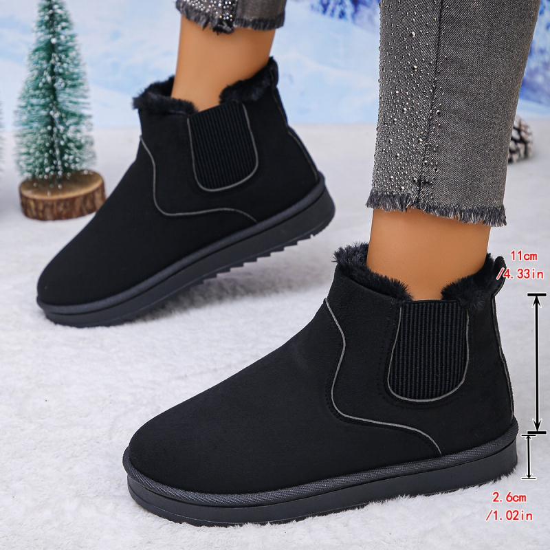 Naiste kõrged lumejalanõud talveks — talv, sametist ülaosa, kummist tald, karusnahasarnane vooder, ümmargune varvas