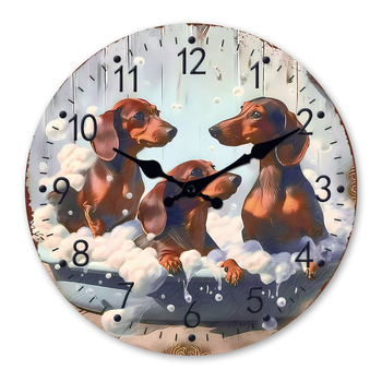 Antické kruhové drevené hodiny na stenu s MDF ciferníkom, batériové napájanie, tichý chod, jednostranné, možnosť tlače loga