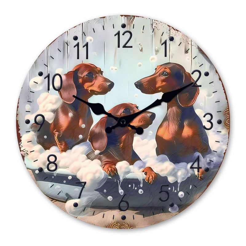 Antické kruhové drevené hodiny na stenu s MDF ciferníkom, batériové napájanie, tichý chod, jednostranné, možnosť tlače loga