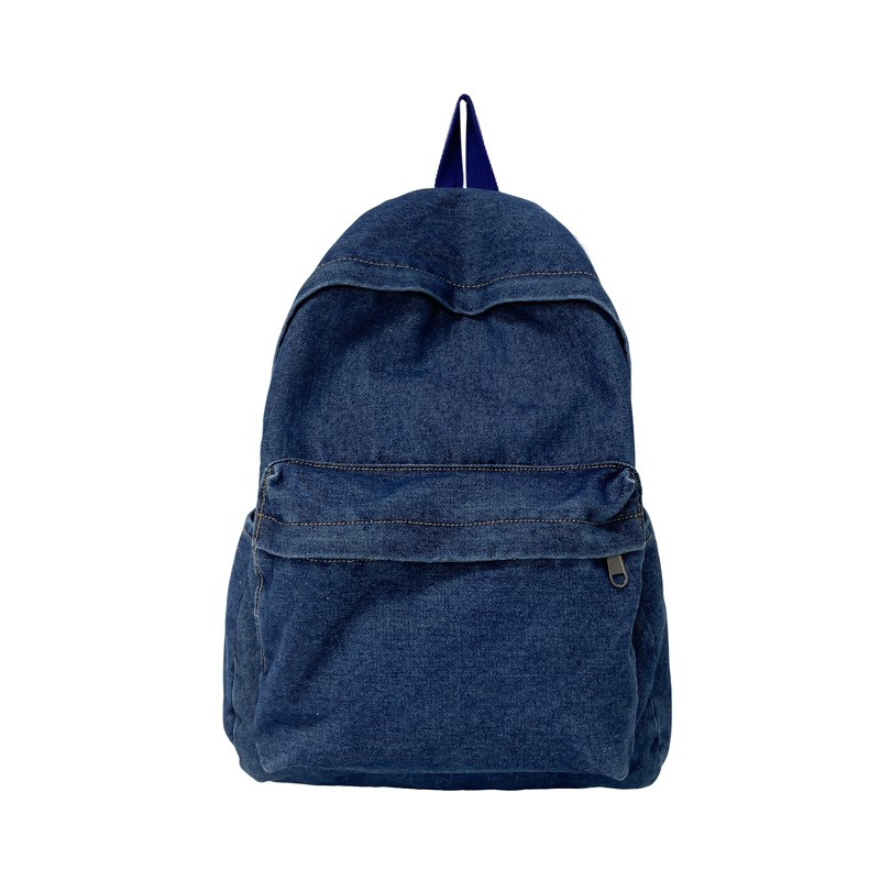 Unisex denim batoh pre voľný čas, objem 20–35 L, priečinok na 13-palcový notebook, vzdušné ramenné popruhy s vankúšom vzduchu, jednofarebný vzor