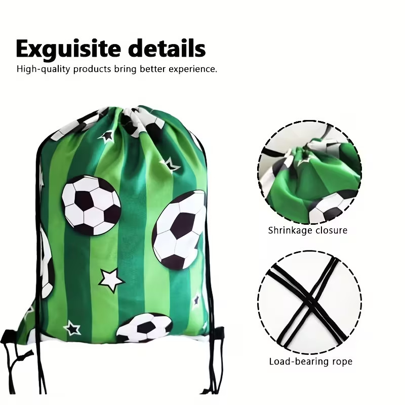 Športový batoh s motívom futbalu, ultra ľahký, priedušný polyester, zakrivené ramenné popruhy, na vonkajšie športy
