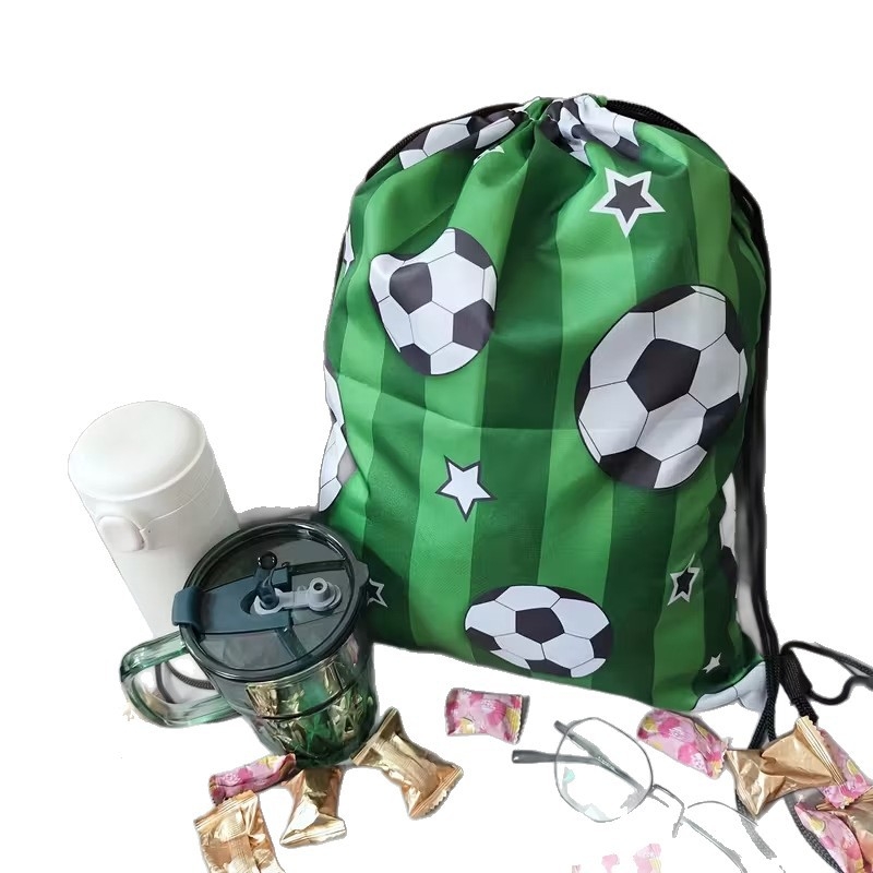 Športový batoh s motívom futbalu, ultra ľahký, priedušný polyester, zakrivené ramenné popruhy, na vonkajšie športy