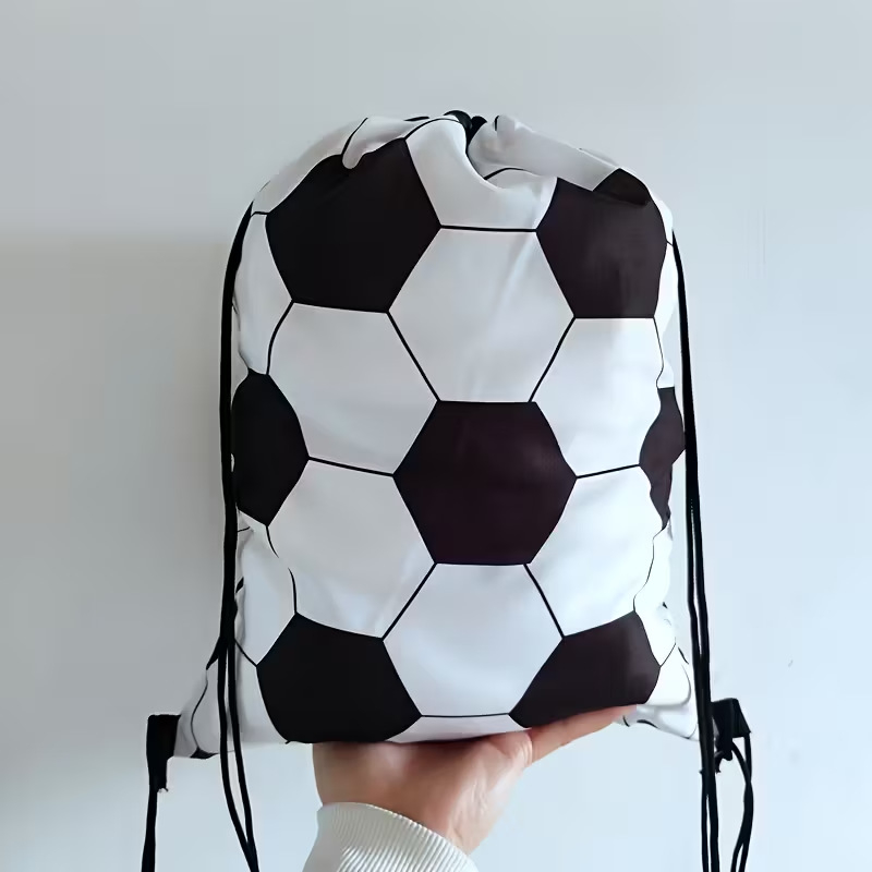 Športový batoh s motívom futbalu, ultra ľahký, priedušný polyester, zakrivené ramenné popruhy, na vonkajšie športy