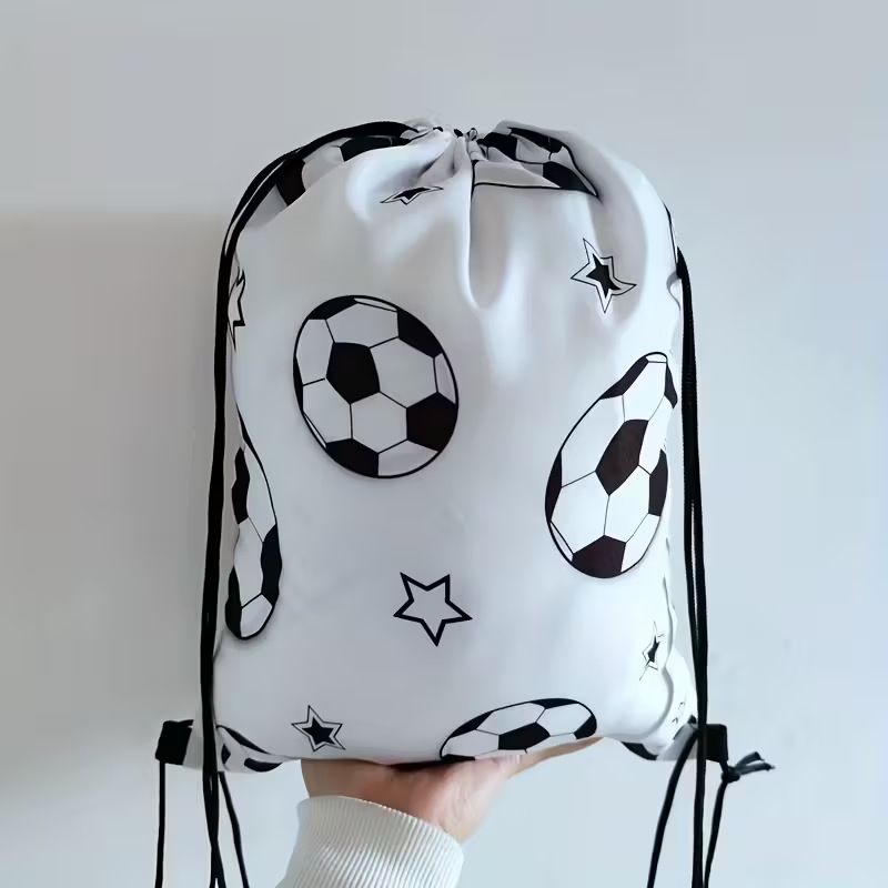 Športový batoh s motívom futbalu, ultra ľahký, priedušný polyester, zakrivené ramenné popruhy, na vonkajšie športy