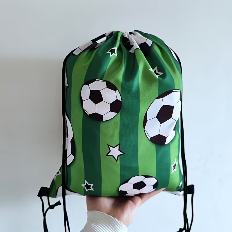 Športový batoh s motívom futbalu, ultra ľahký, priedušný polyester, zakrivené ramenné popruhy, na vonkajšie športy