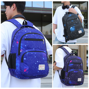 Mokyklinė kuprinė su lengvu dizainu ir nugaros apsauga, unisex Oxford audinio kuprinė su oro pagalvėmis ant pečių, skirta vidurinei mokyklai, 2025 pavasaris