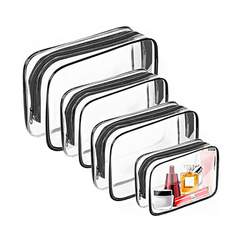 Läbipaistev PVC kosmeetika kott reisile, veekindel, kerge, laiendatav disain, suur maht.