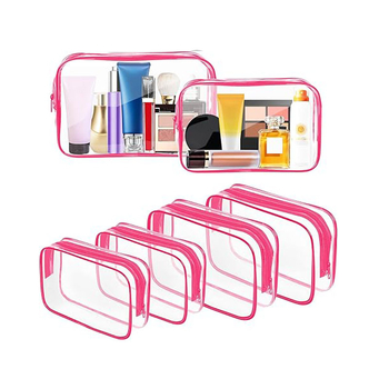 Läbipaistev PVC kosmeetika kott reisile, veekindel, kerge, laiendatav disain, suur maht.