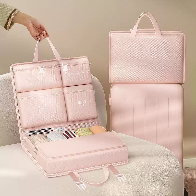 Seitse ühes reisiorganisaatorikott aluspüksite säilitustaskutega, käekoti stiilis, Twill-kangas, mitmekülgne reisidele ja ärireisidele