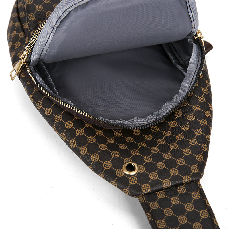 Geantă pentru bust pentru femei din PU moale, ușoară, cu fermoar, buzunar intern, căptușeală poliester