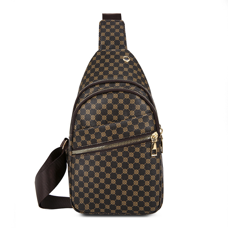 Geantă pentru bust pentru femei din PU moale, ușoară, cu fermoar, buzunar intern, căptușeală poliester