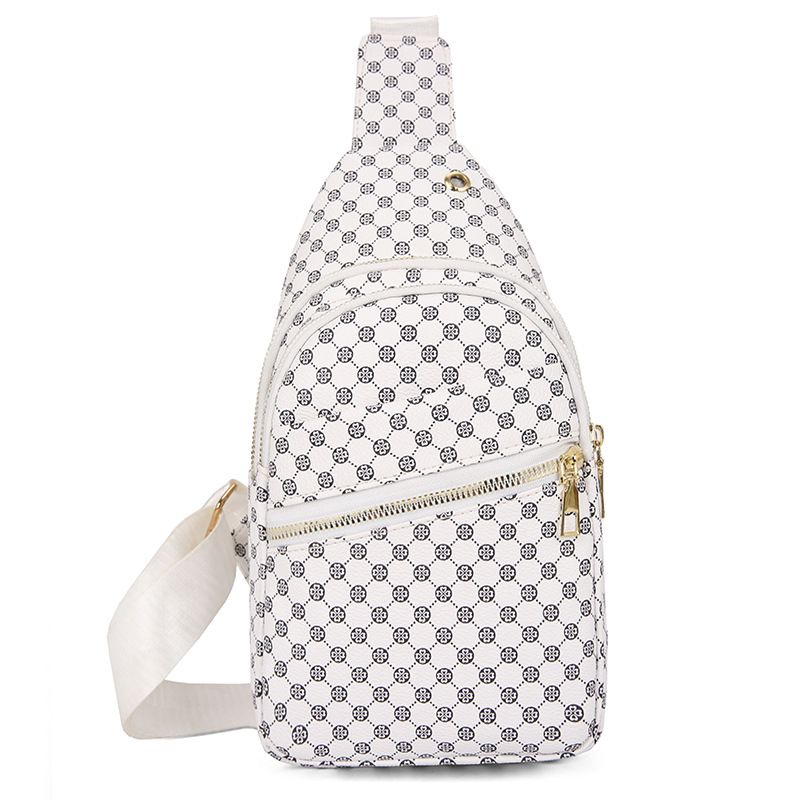 Geantă pentru bust pentru femei din PU moale, ușoară, cu fermoar, buzunar intern, căptușeală poliester