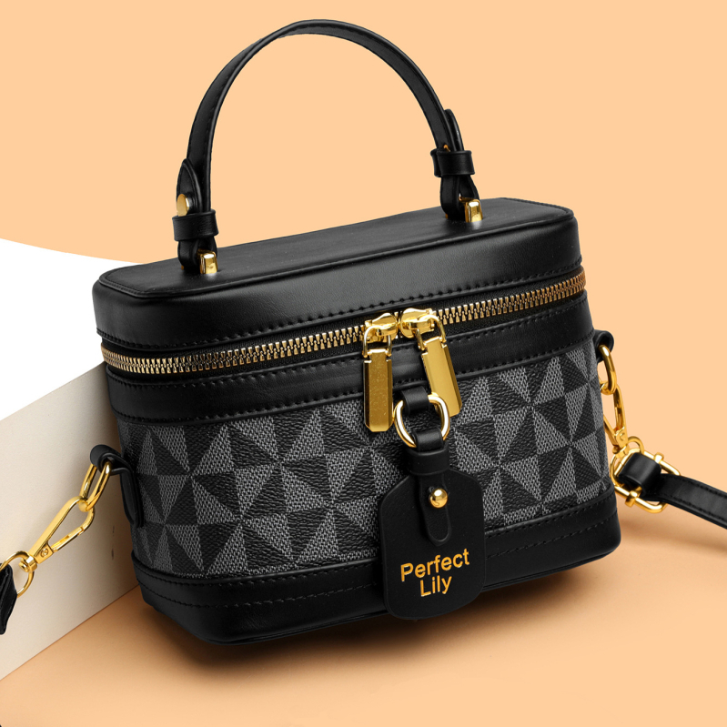 Bucket kott retro-stiili street trend, PU materjal, ruudukujuline kuju, tõmblukk, 3D välistasku