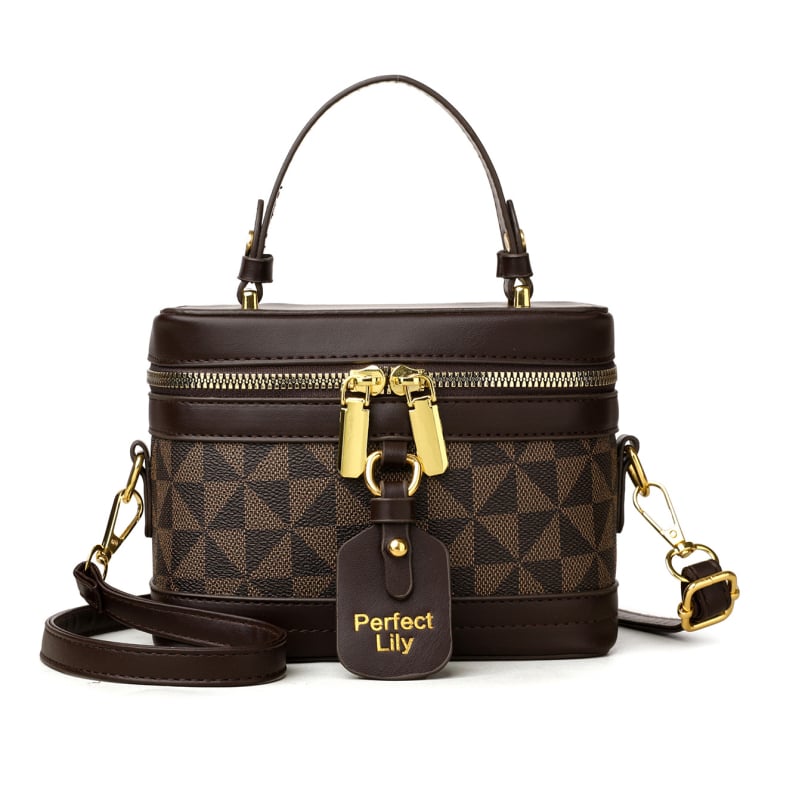 Bucket kott retro-stiili street trend, PU materjal, ruudukujuline kuju, tõmblukk, 3D välistasku