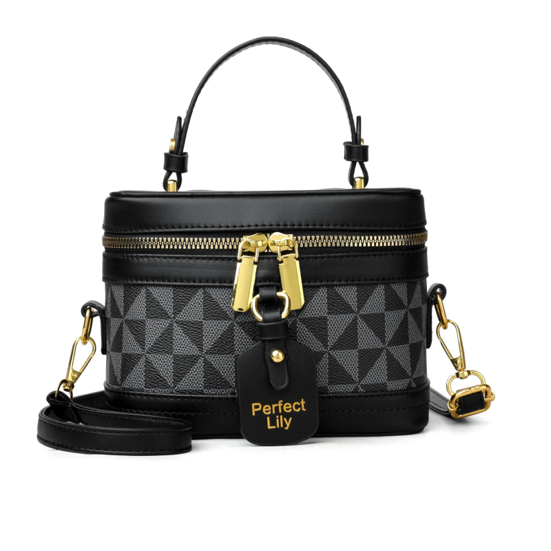 Bucket kott retro-stiili street trend, PU materjal, ruudukujuline kuju, tõmblukk, 3D välistasku