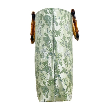 Hanfu stiilis Jacquard kotis bambuse sõlmega, polüester, tõmblukk, lõuend vooder, telefoni tasku