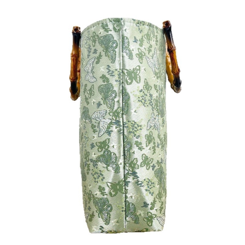 Hanfu stiilis Jacquard kotis bambuse sõlmega, polüester, tõmblukk, lõuend vooder, telefoni tasku