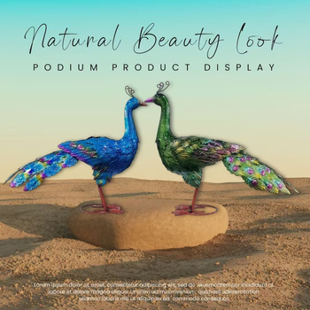 Kovový ozdobný prvok s pauním chvostom, odnímateľný, na záhradu aj na stôl — materiál železo, štýl ľahká luxus