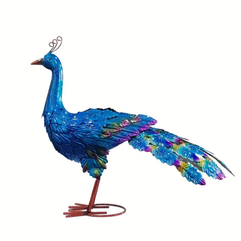 Kovový ozdobný prvok s pauním chvostom, odnímateľný, na záhradu aj na stôl — materiál železo, štýl ľahká luxus