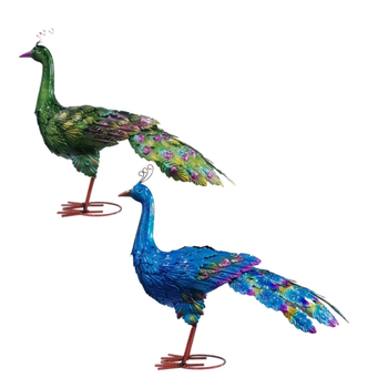 Kovový ozdobný prvok s pauním chvostom, odnímateľný, na záhradu aj na stôl — materiál železo, štýl ľahká luxus