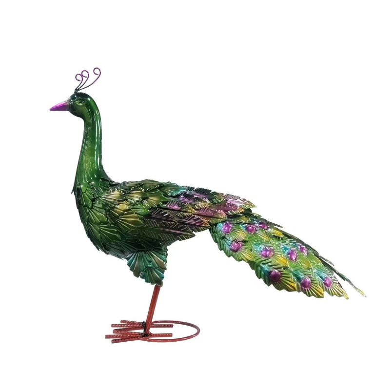 Kovový ozdobný prvok s pauním chvostom, odnímateľný, na záhradu aj na stôl — materiál železo, štýl ľahká luxus