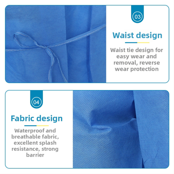 Jednorazové izolačné rúško z netkanej textílie, vodeodolné a priedušné, zosilnené švy tepelného zvárania, krátke rukávy, ochranné oblečenie pre laboratórne/experimentálne práce