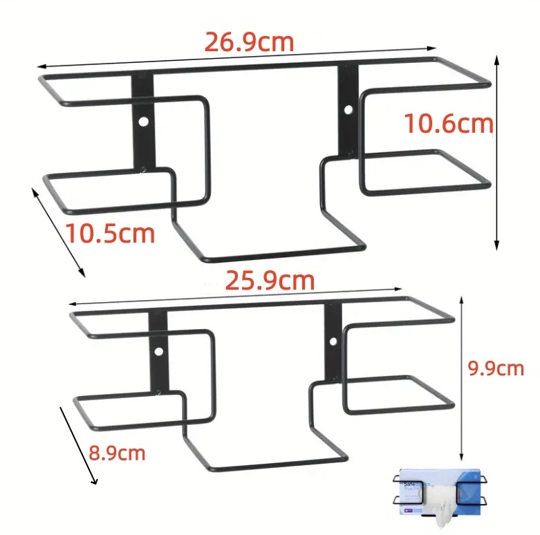 Seinasse kinnitatav kinnas hoidja, metallist, tööstuslik stiil, ühekihiline, kinnitamine kruvidega, lauakorralduseks