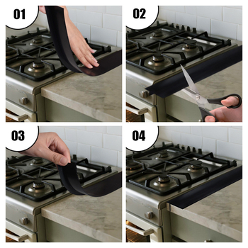 Silikónová tesniaca páska pre škáru medzi sporákom a pracovnou doskou, T tvar, vysokoteplotná, prachotesná a olejovzdorná