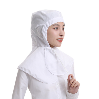 Pamukasta dišna higijenska kapa za radnike u prehrambenoj industriji, prozračna, s plosatim vrhom i ušivenim logom