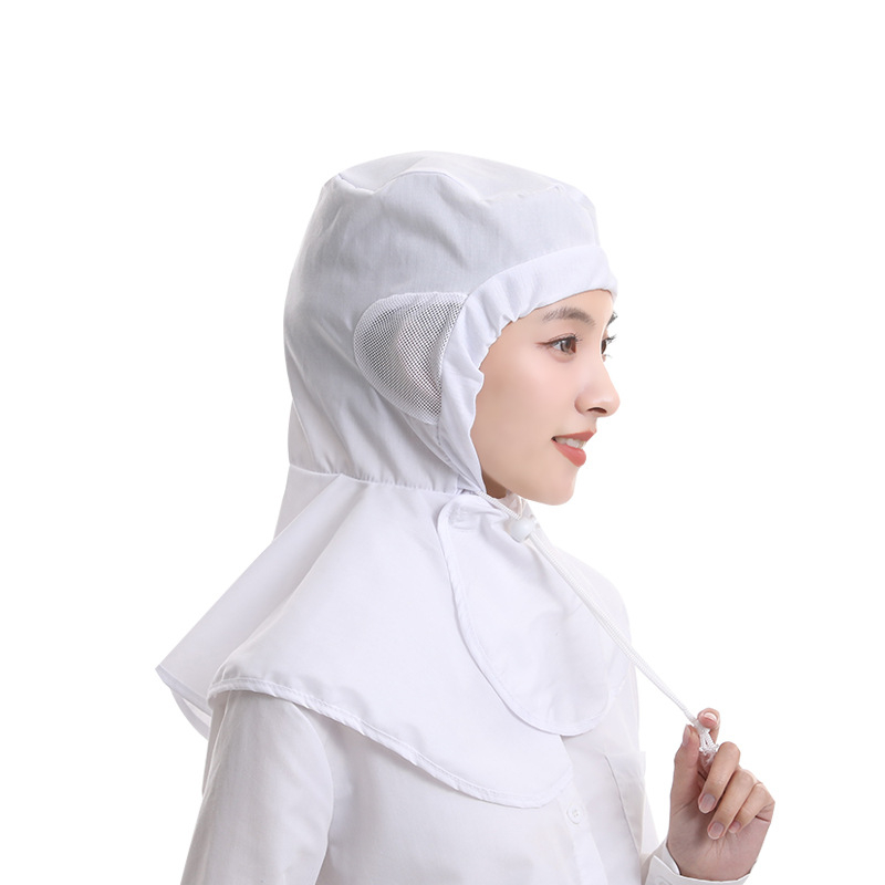 Pamukasta dišna higijenska kapa za radnike u prehrambenoj industriji, prozračna, s plosatim vrhom i ušivenim logom