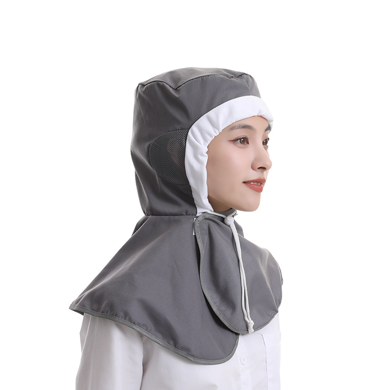 Pamukasta dišna higijenska kapa za radnike u prehrambenoj industriji, prozračna, s plosatim vrhom i ušivenim logom