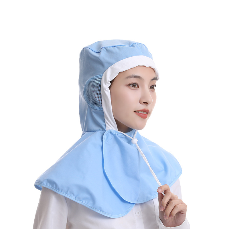 Pamukasta dišna higijenska kapa za radnike u prehrambenoj industriji, prozračna, s plosatim vrhom i ušivenim logom