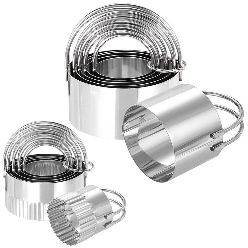 Pet dijelova set okruglih kalupa za pečenje od nehrđajućeg čelika