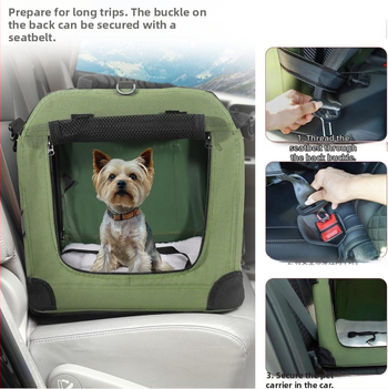 Automobilová taška na domáce zvieratá – veľká taška pre mačky a malé/stredné psy, polyester, kód produktu Fzcw1014, jednofarebný vzor, stredná tuhosť