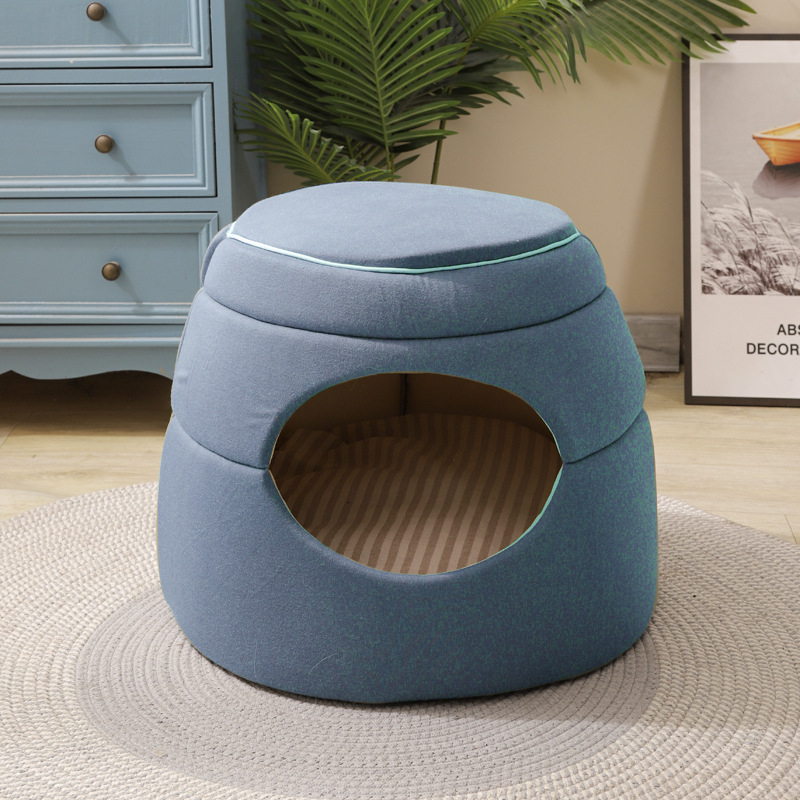 Gnijezdo za kućne ljubimce za mačke i mala pse – dizajn s otvorom u obliku drveta, tkanina, čitvorno sezonsko sklonište